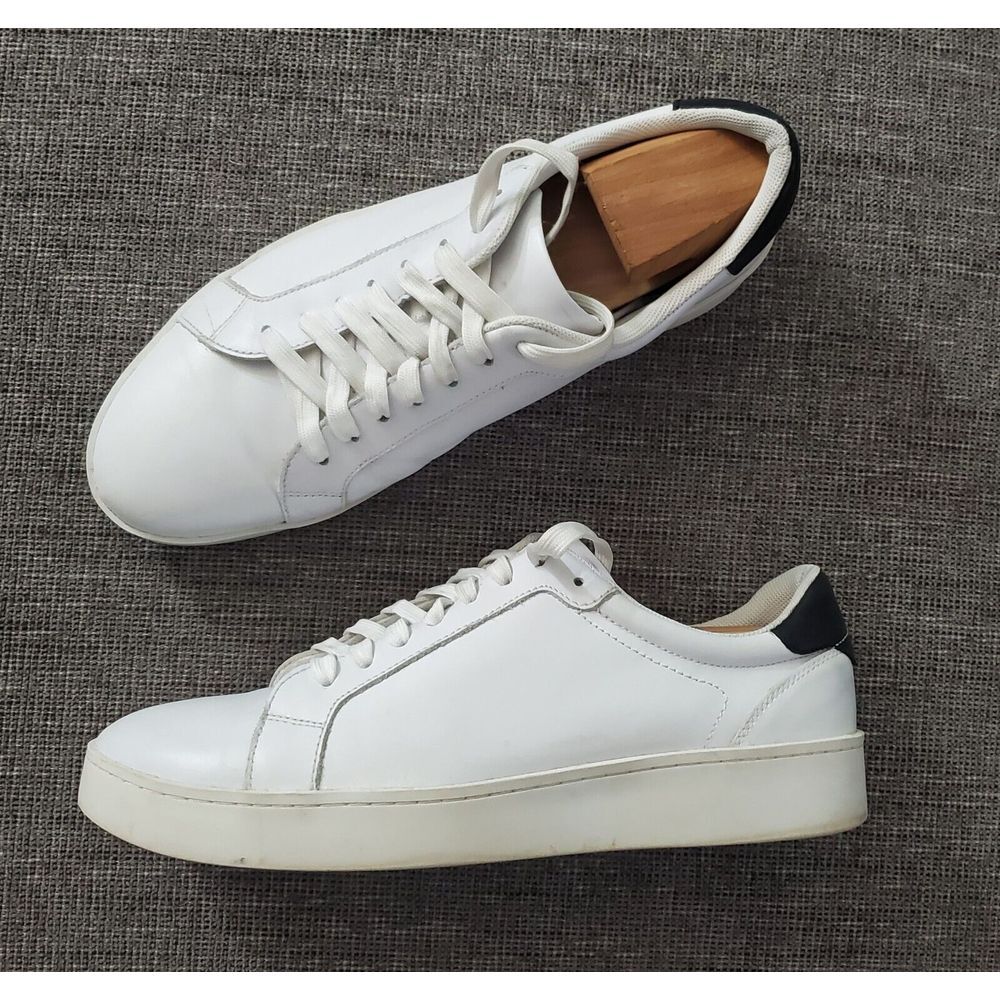 Banana Republic Ortholite Men's White Leather Lace Up Sneakers Size 11‎ M - Picture 2 of 9
